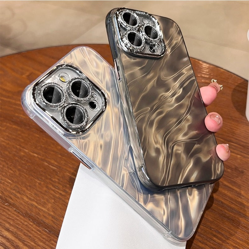 Hot Diamond Laser Gradient Glitter Camera Lens Protection Colorful Phone Shell Black Case